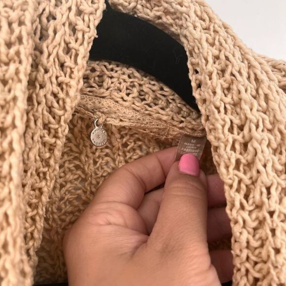 Anthropologie Knitted & Knotted Fringed Circle Cardigan size medium - Picture 4 of 6